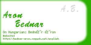 aron bednar business card